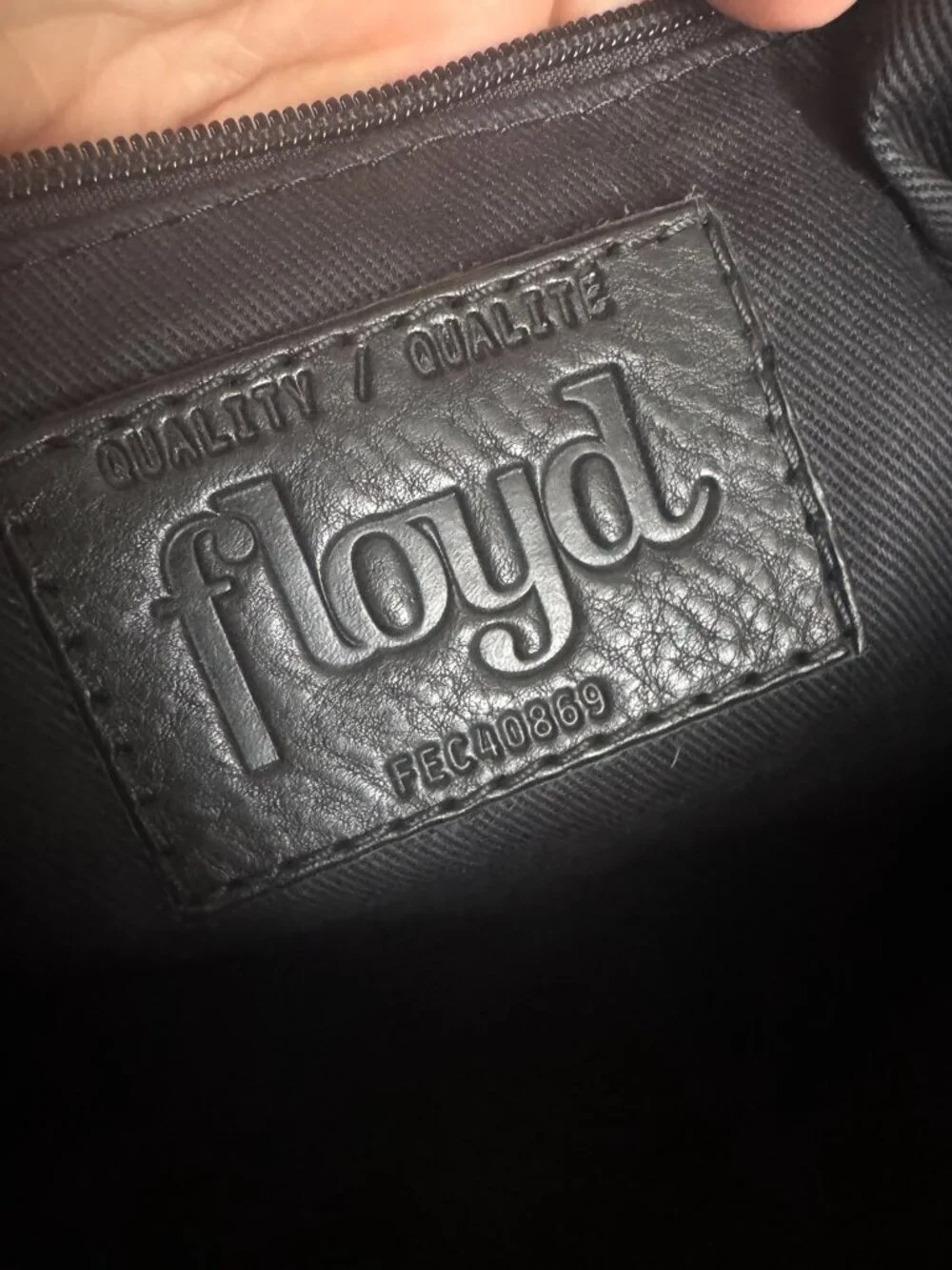 Floyd Black Leather Messenger Bag